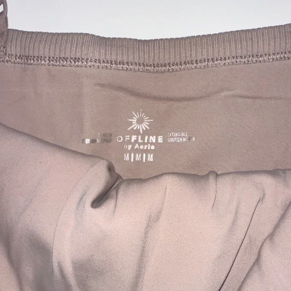 Aerie Nude Pink Ribbed Sports Bra - Picture 2 of 3